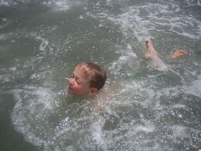 Child playing in water